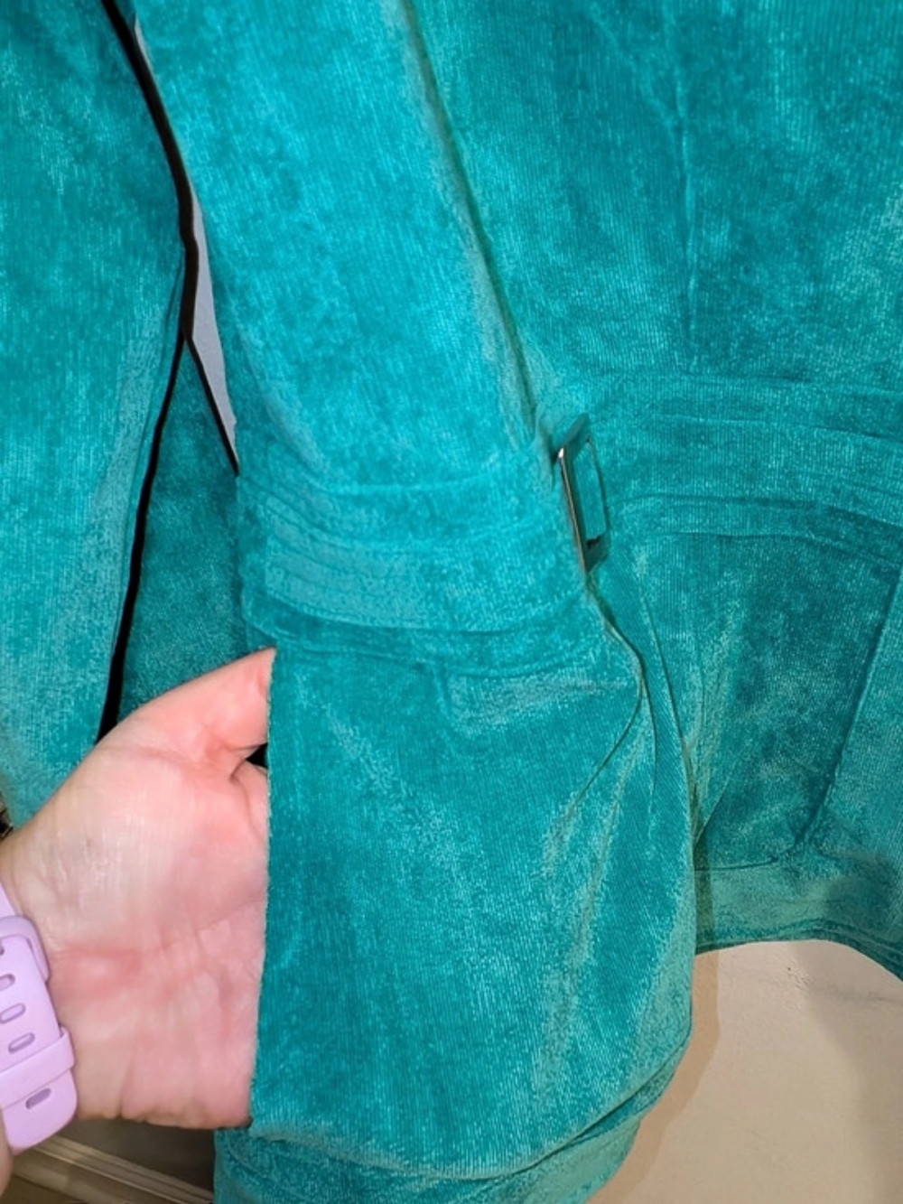 Christopher & Banks Corduroy Looking Zip Front Jacket N Tealish Blue Size Medium - Picture 3 of 6
